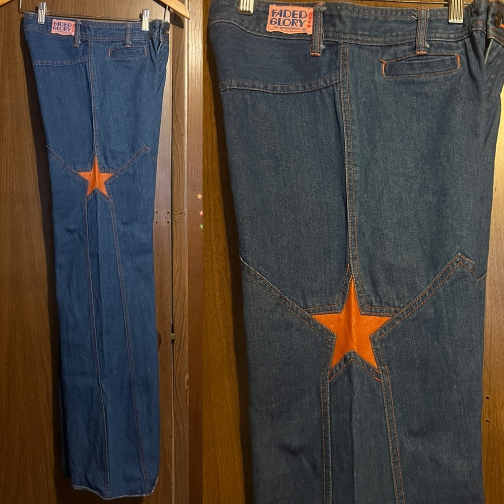 70s Star Leather Patch Bellbottoms - image 2